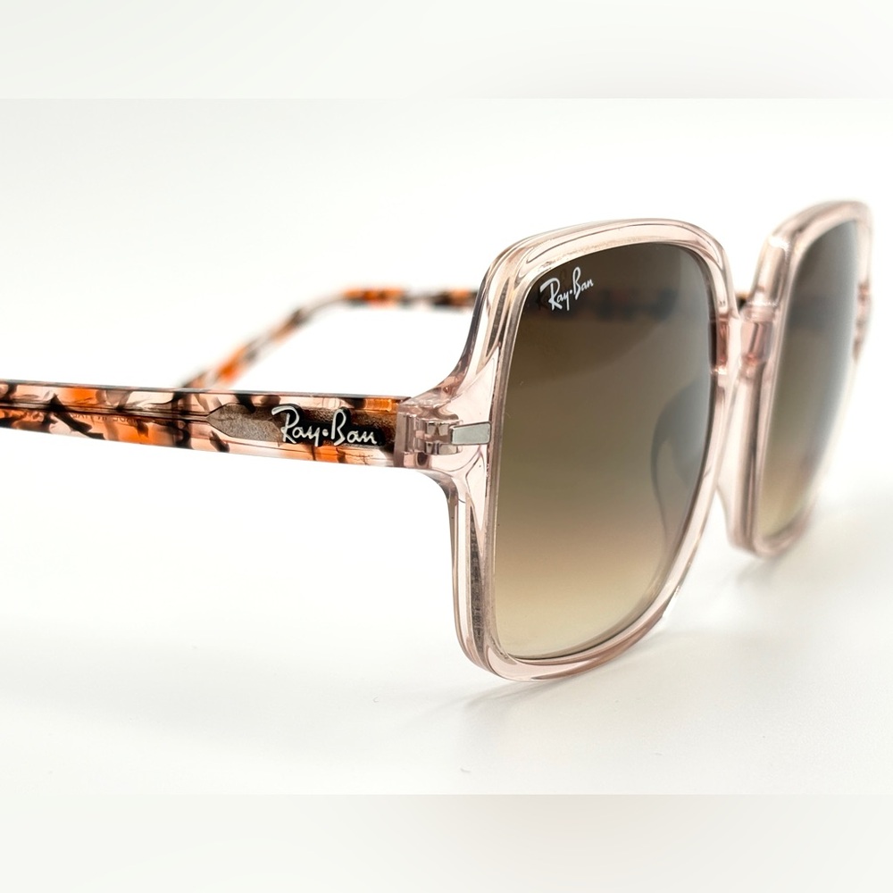 Ray-Ban Transparent Pink Sunglasses with Brown Lenses